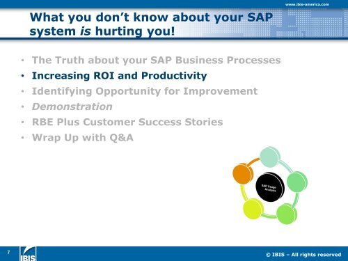 What you don't know about your SAP - IBIS Prof. Thome