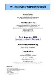 XV. Innsbrucker Notfallsymposium Veranstalter