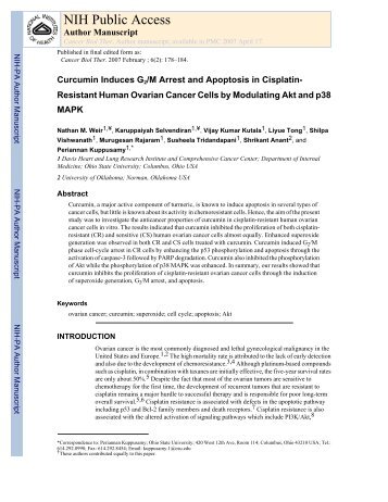 Cancer Biol Ther - Curcumin Induces G2M Arrest and Apoptosis in ...