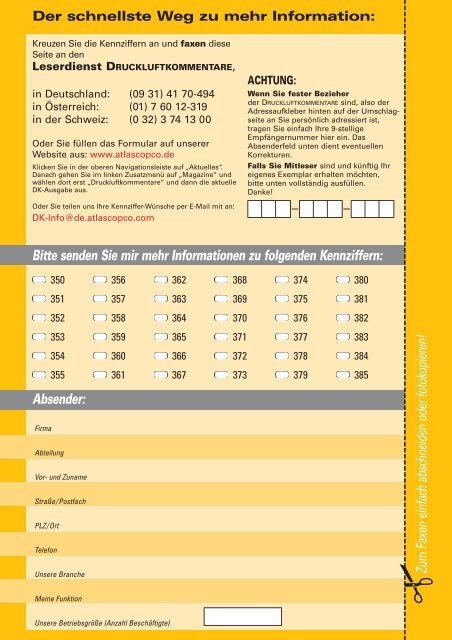 DRUCKLUFT KOMMENTARE - Atlas Copco