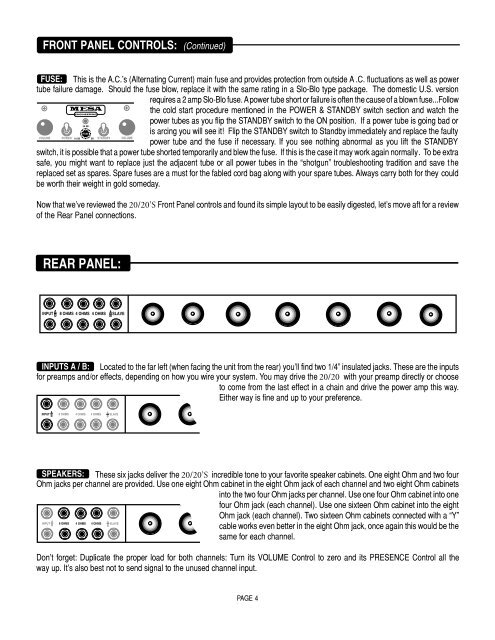 20-20 manual - Mesa Boogie