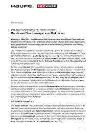 Pressemitteilung Haufe-Lexware Quicken 2012