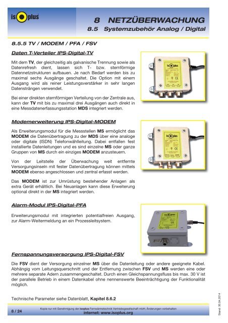 8 NETZÃBERWACHUNG 8 - Isoplus