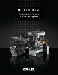 Kholer Diesel Accessories Catalog