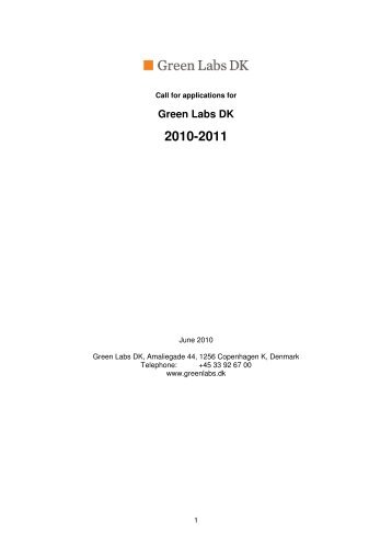 Green Labs DK 2010-2011