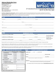 Advance Registration Form - MP Associates, Inc.