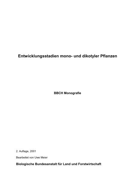 Entwicklungsstadien Mono Und Dikotyler Pflanzen Agrometeo