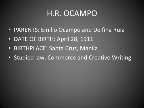 HERNANDO RUIZ OCAMPO - Philippine Culture