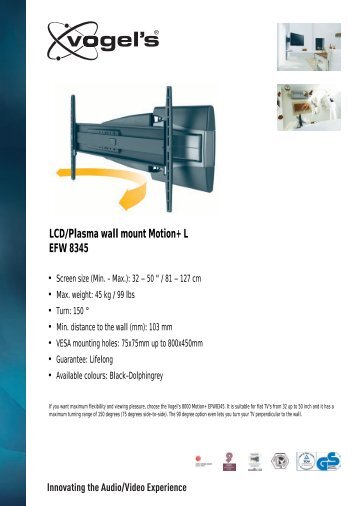 LCD/Plasma wall mount Motion+ L EFW 8345 - LCD Ã©s plazma TV ...