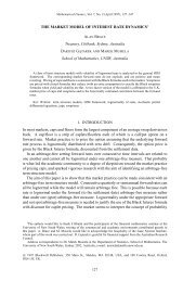 THE MARKET MODEL OF INTEREST RATE DYNAMICS1 Treasury ...