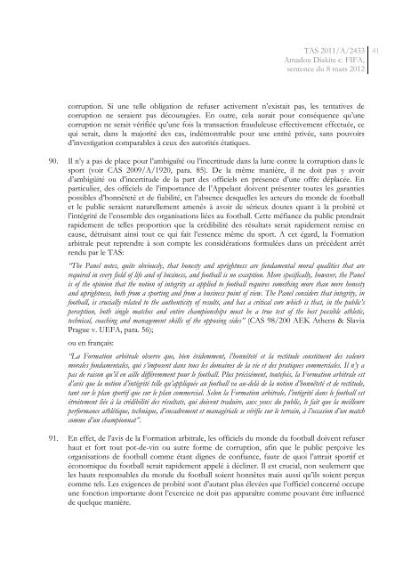 TAS xxx - Tribunal Arbitral du Sport / TAS