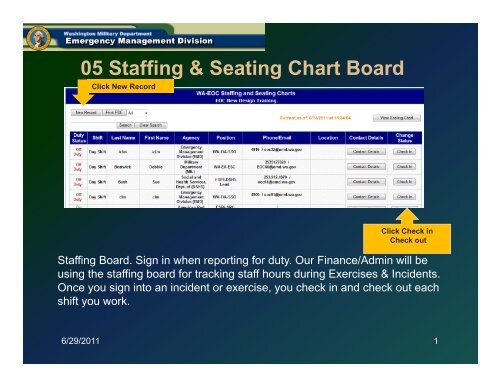 WebEOC Staffing Board Sign In