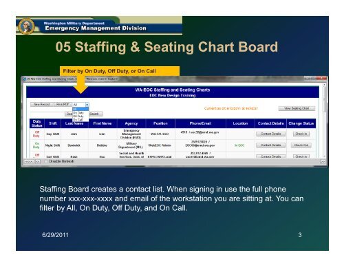 WebEOC Staffing Board Sign In