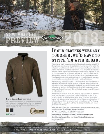 Arborwear New Products 2013