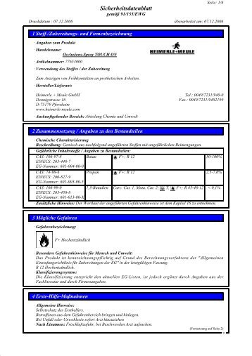 Sicherheitsdatenblatt - Heimerle + Meule