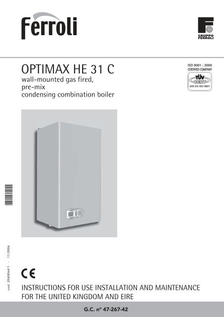 Optimax HE 31 C Manual - Ferroli
