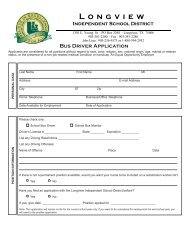 School Bus Driver and Monitor Job Application - Longview ...