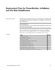 Deployment Files for PowerBuilder, InfoMaker, and the HTML - Sybase