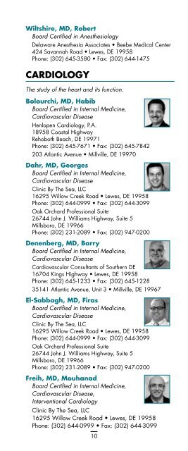 Directory - Beebe Medical Center