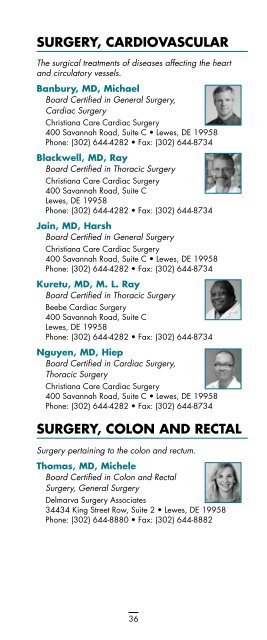 Directory - Beebe Medical Center