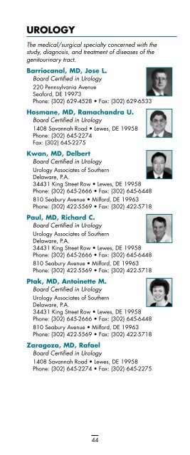 Directory - Beebe Medical Center