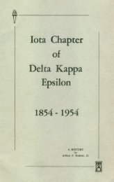 Delta Kappa Epsilon. Iota Chapter of Delta Kappa - Centre College