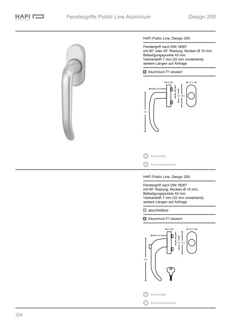 Fenstergriffe Technische Informationen Abschließbare Fenstergriffe ...