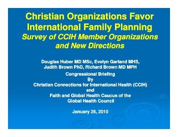 Dr. Douglas Huber - Christian Connections for International Health