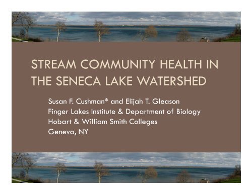 stream community health in the seneca lake watershed - Hobart and ...