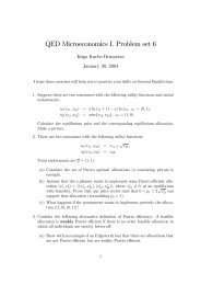 QED Microeconomics I. Problem set 6