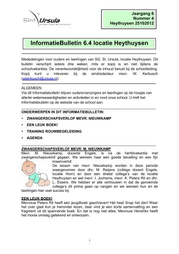 Informatiebulletin 4 - S.G. Sint Ursula Horn