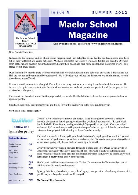 School Magazine Summer 2012 - The Maelor School