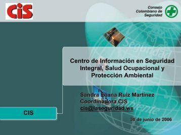 Centro de Información en Seguridad Integral, Salud Ocupacional y ...