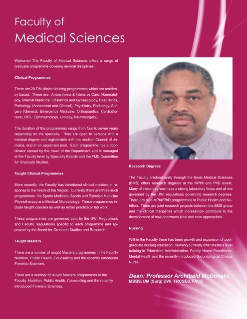 Medical Sciences - University of the West Indies