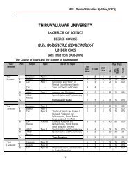 B.Sc. Physical Education.: Syllabus (CBCS) - Thiruvalluvar University