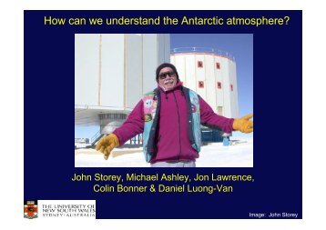 How can we understand the Antarctic atmosphere? - ForOT Optical ...