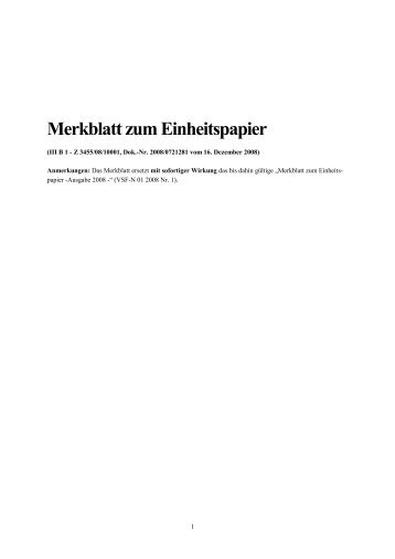 Merkblatt zum Einheitspapier - IHK Mittlerer Niederrhein