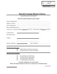 Meeting Room Reservation Form - Howell Carnegie District Library