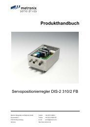 Produkthandbuch Servopositionierregler DIS-2 310/2 FB - Metronix