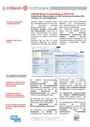 CIDEON Benennungskatalog für SAP PLM - cideon.de