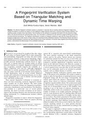 A fingerprint verification system based on triangular matching and ...