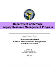 DoD Cultural Resources Data Management Needs ... - denix