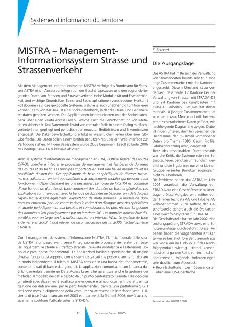 Management- Informationssystem Strasse und Strassenverkehr