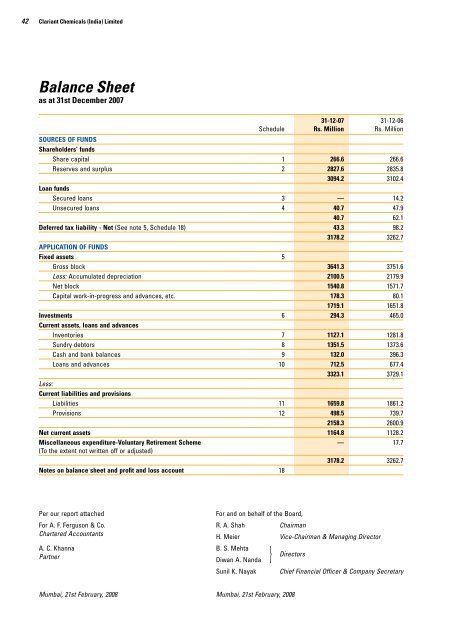 Annual Report 2007 - Clariant