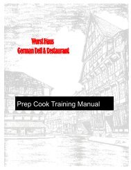 Prep Cook Training Manual With Washout - The Wurst Haus
