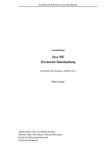 Java ME Persistente Datenhaltung - Institut für Wirtschaftsinformatik ...