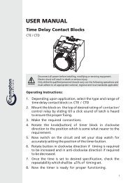 USER MANUAL Time Delay Contact Blocks CTE / CTD - Crompton ...