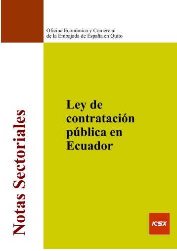 Ley de contrataciÃ³n pÃºblica en Ecuador