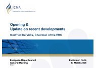 Presentations given at the ERC general meeting held in Paris - ICMA