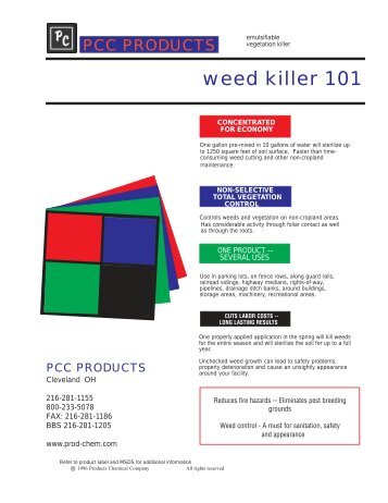 weed killer 101 - Products Chemical Company